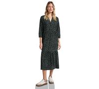Street One A144414 Vestido con Volantes con Estampado, Verde Medio, 36 Mujeres