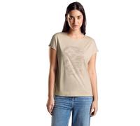 Street One A321350 Camiseta con Estampado de Purpurina, Women's, Light Smooth Sand, 46