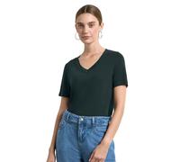 Street One A321941 Camiseta con Cuello en V, Women's, Verde Oscuro, 36