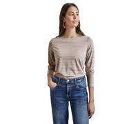 Street One A322228 Camiseta de Manga Larga a Rayas, Light Mocha Beige, 46 para Mujer