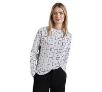 Street One A322243 Camiseta mullida con Estampado, Lucid White, 48 Mujeres