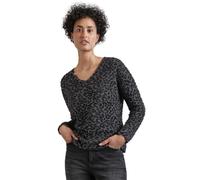 STREET ONE A322358 Camiseta LTD QR Fluffy Leo con Cuello en V, Gravel Grey Mel, 40 Mujeres