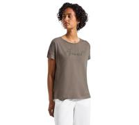 Street One A323579 Camiseta con Palabra con Purpurina, Dark Tumbled Beige, 48 Mujeres