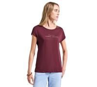 Street One A323610 Camiseta básica con Estampado, Dark Cherry Red, 40 Mujeres