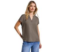 Street One A345728 Blusa de Cuello Dividido en Color Liso, Dark Tumbled Beige, 38 Mujeres