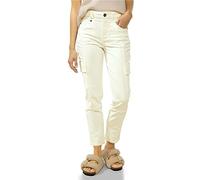 Street One A376783 Pantalones Vaqueros Cargo, Crema Blanca Lavada, 30W / 28L para Mujer