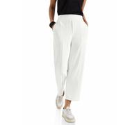 Street One A378685 Pantalones de Sarga Recta 7/8, Blanco Crudo, 40 Mujeres