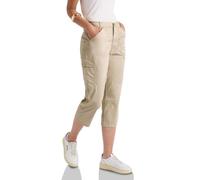 Street One A378876 Pantalón de satén 3/4 con Bolsillos, Barley Beige, 36 Mujeres