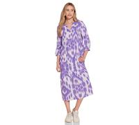 Street One AOP Linen Midi Ethno Dress Vestido, Women's, Smell of Lavender, 38