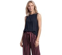 Street One Blusa con Cuello Redondo Fruncido, Azul Oscuro, 48