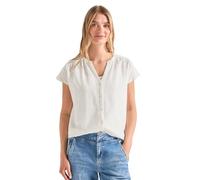 Street One Blusa con Hombros caídos con Cinta de Color Blanco 36