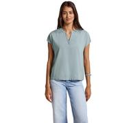 Street One Blusa de Cuello Dividido en Color Liso, Arona Blue, 36