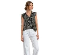 Street One Blusa de Gasa con Cuello Split Black 38
