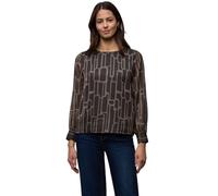 Street One Blusa de Gasa Estampada Marrón Oscuro 38