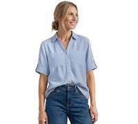 Street One Blusa de Manga Corta con Detalles Turn-up, Color Azul Cachemir 42