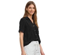 Street One Blusa de Manga Corta con Detalles Turn-up, Color Negro, 46
