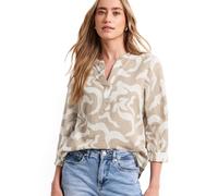 Street One Blusa de Mezcla de Lino Estampado Timeless Beige 38