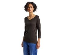 Street One Camisa básica para Mujer, 3227964, con Detalle de botón, Color marrón Tostado Profundo, Talla 12