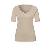 Street One Camiseta básica de algodón, Color Beige, Talla 38