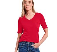 Street One Camiseta básica con Cuello en V en Color Liso Salsa Rojo 36
