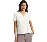 Street One Camiseta de Cuello en V para Mujer con Aspecto de Lino, Blanco Crudo, 44