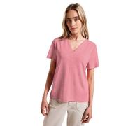 Street One Camiseta de Cuello en V para Mujer con Aspecto de Lino, Melocotón Rubor, 40