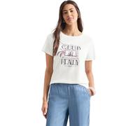 Street One Camiseta de Cuello Redondo con Ilustraciones Off White 40