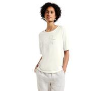 Street One Camiseta de Mujer con Palabra de Papel de Aluminio, Blanco Crudo, 42
