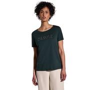 Street One Camiseta de Mujer con Palabra, Verde Oscuro, 36