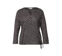 Street One Camiseta de Manga 3/4 con Cuello Dividido y Estampado Black Coffee 46