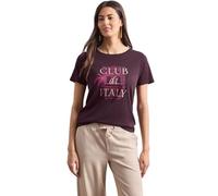 Street One Camiseta para Mujer 3230956 con Cuello Redondo y Obra de Arte (Paquete de 1), Rojo rústico, 44