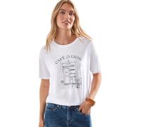 Street One Camiseta para Mujer 3231080 con Cuello Redondo y Estampado Frontal (1 Unidad), Blanco, 44