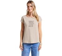 STREET ONE Camiseta para Mujer con diseño de Palabra, Smooth Sand Beige, 42