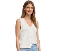 Street One Chaleco para mujer 3231962 en aspecto de punto fino con cuello en V (1 unidad), blanco crudo, 46