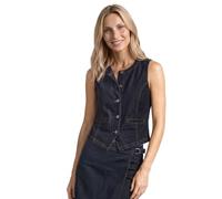 Street One Chaleco vaquero para mujer 2200653 con cuello redondo y botones (1 unidad), Enjuague profundo, 42