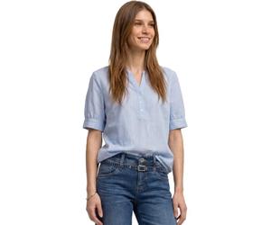 Street One Chambray - Blusa con Cuello Dividido y Dobladillo elástico, Color Azul 40