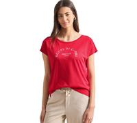 Street One Dropped - Camiseta con Hombros Descubiertos, Cuello Redondo, Color Rojo Salsa 34