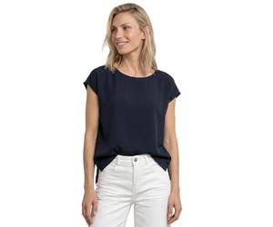 Street One Dropped Shoulder - Blusa de Cuello Redondo con Hombros Descubiertos, Color Azul Oscuro, 40