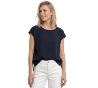 Street One Dropped Shoulder - Blusa de Cuello Redondo con Hombros Descubiertos, Color Azul Oscuro, Talla 34