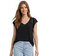 Street One Dropped Shoulder - Camiseta con Cuello de Pico, Color Negro 38
