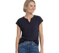 Street One Dropped Shoulder Shirt mit Split Neck Shadowed Navy 42