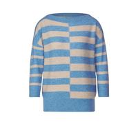 Street One Ltd Qr Striped U-Boat Sweater Sudadera, Women's, Light Spring Blue Melange, 46