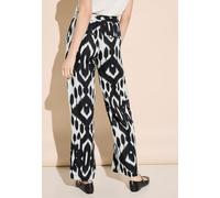 Street One Office_AOP_Linen Wide Leg HW Calzoncillos, Women's, Negro, 40W x 30L