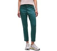 Street One Pantalón de Pierna 7/8 en Aspecto Satinado, Color Verde mediterra, 46