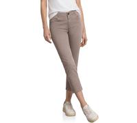 Street One Pantalones de Pierna Delgada 7/8 en Aspecto Satinado, Color Beige Oscuro 38