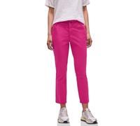 Street One Pantalones de Pierna Delgada 7/8 en Aspecto Satinado, Color Magenta Dream 42