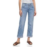 Street One Pantalones Vaqueros de Pierna Recta para Mujer de Corte Informal con Turn-up 3818412, Azul Claro Lavado Aleatorio, 34W / 28L