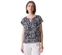 Street One Studio Damen Gemusterte Bluse mit Raffung Estampado Fruncido, Dark Void Blue, 44 Mujeres