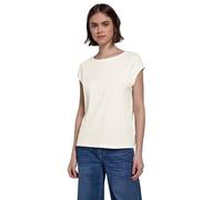 Street One Studio Damen Shirt in Unifarbe Camiseta en Color Liso, Blanco Crudo, 44 Mujeres