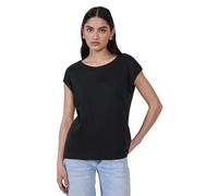 Street One Studio Damen Shirt in Unifarbe Camiseta en Color Liso, Negro, 36 Mujeres